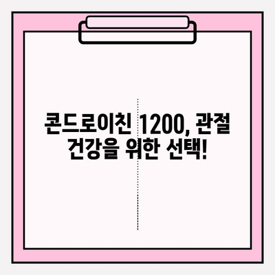 콘드로이친 1200| 관절 건강 지키는 정확한 복용량 가이드 | 관절 건강, 영양제, 복용량, 효능, 부작용