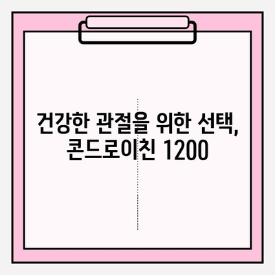 역천의 무릎통증, 콘드로이친 1200으로 이겨내세요! | 무릎 통증 완화, 연골 건강, 관절 관리, 효과적인 솔루션