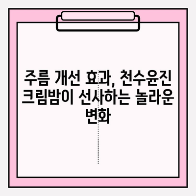 천수윤진 크림밤으로 탱탱하고 매끄러운 피부 만들기| 주름 개선 효과 & 사용 후기 | 천수윤진, 크림밤, 주름 개선, 피부 관리, 화장품