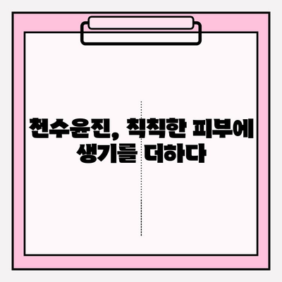 천수윤진 화장품, 피부에 생명력을 불어넣는 비밀 | 천수윤진, 화장품, 피부, 생명력, 효능, 리뷰, 추천