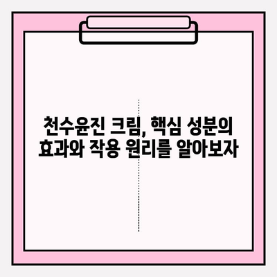 천수윤진 크림 성분 분석| 꼼꼼히 따져보고 나에게 맞는 선택 하세요 | 천수윤진 크림, 화장품 성분 분석, 피부 고민 해결