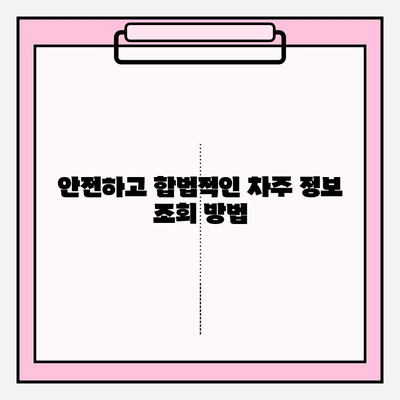 차량번호로 차주 연락처 찾는 방법| 간편하고 안전하게 | 차주 정보, 연락처 조회, 개인정보 보호