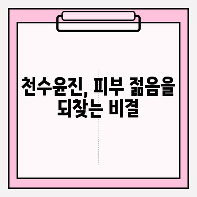 줄기세포 화장품 천수윤진의 매력| 피부 젊음을 되찾는 비결 | 천수윤진, 줄기세포 화장품, 피부 재생, 안티에이징