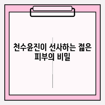 줄기세포 화장품 천수윤진의 매력| 피부 젊음을 되찾는 비결 | 천수윤진, 줄기세포 화장품, 피부 재생, 안티에이징