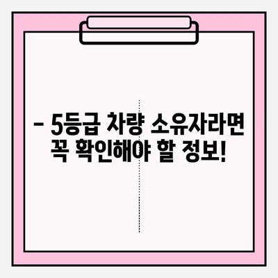 5등급 차량 소유자 정보, 1분 만에 확인하세요! | 자동차 등급 조회, 차량 정보 확인, 간편 조회