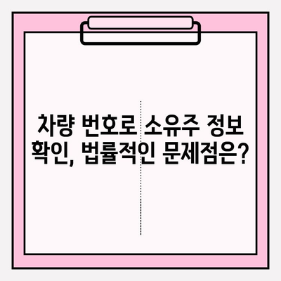 차량 번호로 소유자 정보 확인하는 방법| 간편 가이드 | 자동차, 소유주 정보, 조회 방법, 법률