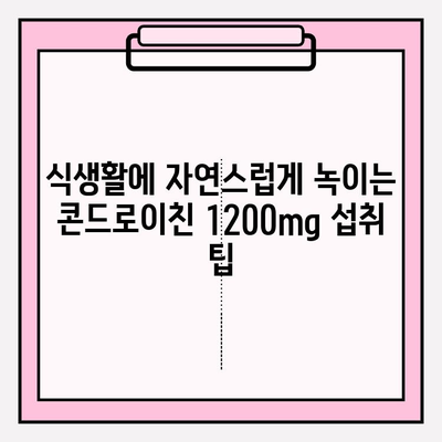 콘드로이친 1200mg 영양제, 식생활에 효과적으로 녹이는 5가지 팁 | 건강, 관절, 영양제, 섭취법