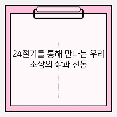 24절기의 기원과 의미| 농경문화 속 시간의 지혜를 만나다 | 24절기, 농업, 천문학, 전통, 계절