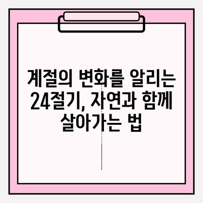 24절기의 기원과 의미| 농경문화 속 시간의 지혜를 만나다 | 24절기, 농업, 천문학, 전통, 계절