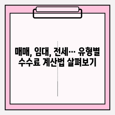 부동산 중개 수수료 계산| 지역별, 유형별 상세 가이드 | 부동산 거래, 중개 수수료, 계산 방법, 지역 정보