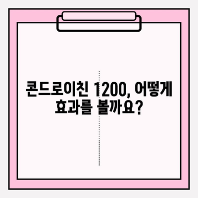 관절 건강의 지름길, 콘드로이친 1200의 효능과 선택 가이드 | 관절, 연골, 건강, 섭취, 추천