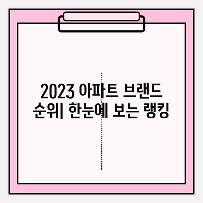 2023 대한민국 아파트 브랜드 순위| 랭킹, 평판 분석 & 인기 브랜드 비교 | 부동산, 아파트 정보, 시세