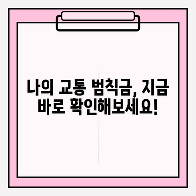 교통 범칙금, 즉시 확인! 간편 조회 방법 | 5분 안에 완료