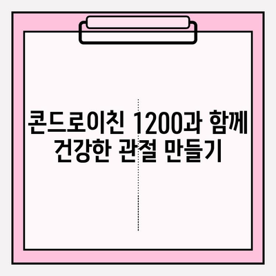 관절 건강의 지름길, 콘드로이친 1200의 효능과 선택 가이드 | 관절, 연골, 건강, 섭취, 추천