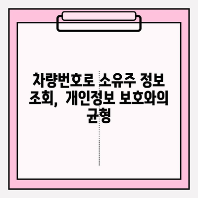 차량번호로 소유자 확인 가능할까요? 개인정보 보호 지침 준수하며 알아보기 |  차량 소유주 정보, 법률, 개인정보 보호