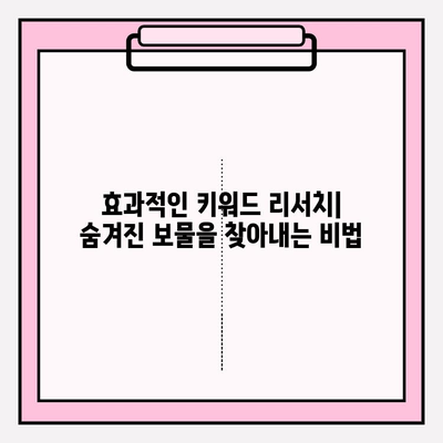 검색어 분류| 카테고리별 검색어 파악 전략 | 효과적인 키워드 리서치 & 타겟팅