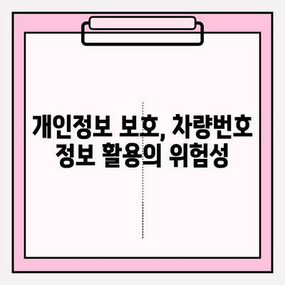 차량번호로 사람 찾기| 연락처와 주소 확인 방법 | 개인정보보호, 주의사항, 법적 문제