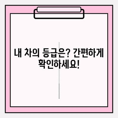 노후 경유차 등급 확인, 이제 쉽게! | 자동차 등급 조회 가이드, 노후 경유차, 배출가스 등급