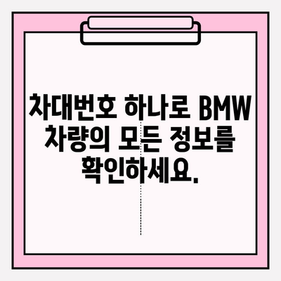 BMW 차량 정보, 차대번호로 한번에 확인하세요! | 차량 정보 조회, 연식, 모델, 옵션