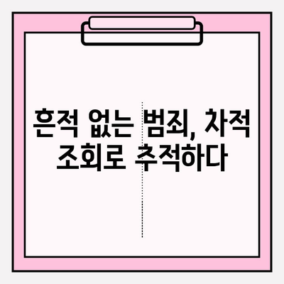 소유자 차적 조회를 활용한 수사 성공 사례| 범죄 해결의 실마리를 찾다 | 차적 조회, 수사, 범죄 해결, 증거 확보