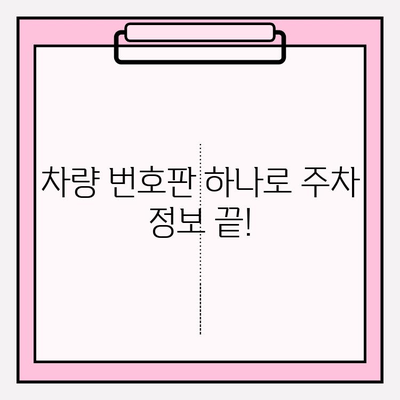 차량 번호판으로 주차 정보, 한 번에 확인하세요! | 주차 위치, 시간, 요금 조회, 주차장 정보