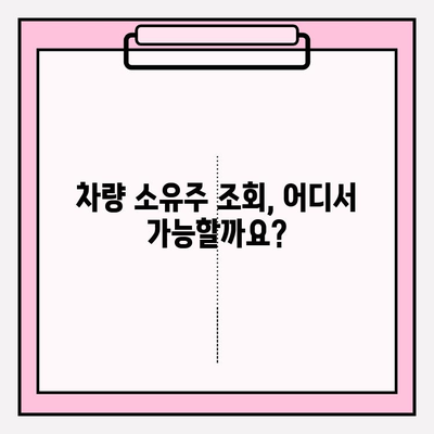 차량 번호만 알 때, 소유자 정보 확인하는 방법 | 차량 소유주, 조회, 정보