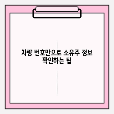 차량 번호만 알 때, 소유자 정보 확인하는 방법 | 차량 소유주, 조회, 정보