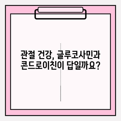 관절 건강을 위한 선택, 글루코사민과 콘드로이친 영양제| 효능과 주의사항 | 관절 건강, 영양제, 건강 정보