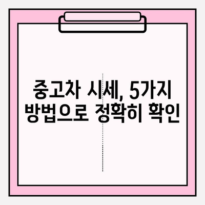 차량 시세 정확하게 알아보는 방법| 5가지 조회 방법 비교분석 | 중고차, 신차, 시세 확인, 가격 비교