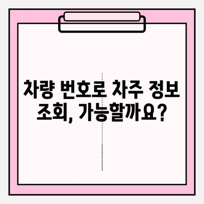 차량 번호로 차주 정보 조회| 상세 가이드 및 방법 | 차량 정보, 차주 조회, 개인정보 보호