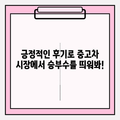 내 차, 중고차 시장에 성공적으로 출품하기| 긍정적인 카닥 후기 활용 가이드 | 중고차 판매, 카닥, 자동차 매각, 후기 활용