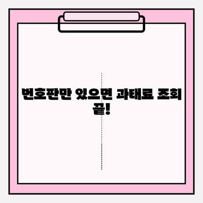번호판으로 과태료 조회, 이제 쉽게 해결하세요! | 과태료 조회, 간편 조회, 자동차 과태료, 벌금 조회