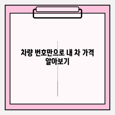 차량 번호로 시세 알아보기| 정확한 조회 방법과 주의 사항 | 중고차, 시세 확인, 차량 번호 조회