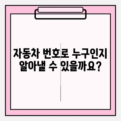 자동차 번호로 연락처와 주소 찾기| 간편하고 안전하게 정보 확인하는 방법 | 자동차, 연락처, 주소, 정보 검색, 개인정보 보호