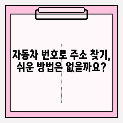 자동차 번호로 연락처와 주소 찾기| 간편하고 안전하게 정보 확인하는 방법 | 자동차, 연락처, 주소, 정보 검색, 개인정보 보호