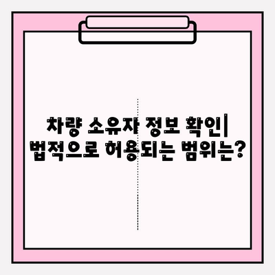 차량 번호로 사람 찾기| 소유자 정보 확인하는 방법 | 개인정보 보호, 주의 사항, 법적 규정