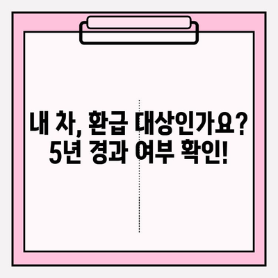 자동차 환급금 조회 방법| 5년 경과 여부 확인 | 자동차세 환급, 자동차세 환급 조건, 자동차세 환급 신청