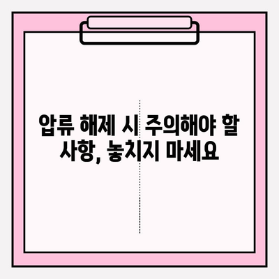 자동차 압류 조회 및 해제| 내 차, 안전하게 확인하고 해결하세요 | 압류 정보, 해제 절차, 주의 사항