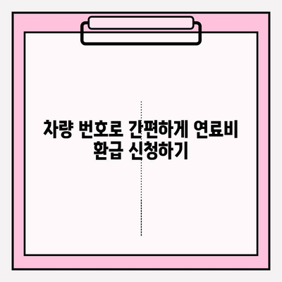 차량 번호로 연료비 환급금 신청하는 방법| 단계별 가이드 | 연료비 환급, 신청 방법, 환급 대상