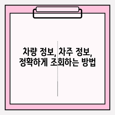 차량 번호로 차주 정보 조회하기| 간편하고 정확한 방법 | 차량 정보, 차주 조회, 법적 제한