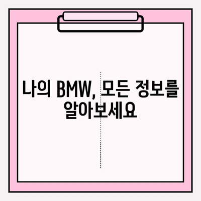 BMW 차량 정보, 차대번호로 한번에 확인하세요! | 차량 정보 조회, 차량 이력, BMW 차량 정보