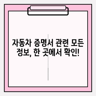 자동차 증명서 발급 & 조회, 한 번에 해결하세요! | 자동차 등록증, 자동차세, 자동차 보험