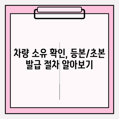 차량 소유자 확인, 등본 & 초본 발급 방법| 간편하게 알아보기 | 자동차, 소유주 확인, 주민등록등본, 주민등록초본