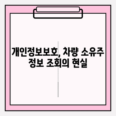 차량 번호로 소유자 정보 조회, 무료로 가능할까요? | 차량 정보 조회, 소유주 정보, 무료 조회 방법