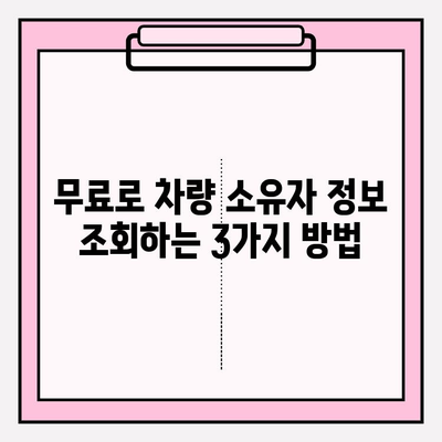 차량번호로 주인 찾기! 무료 소유자 조회 방법 3가지 | 자동차, 번호판, 조회, 정보