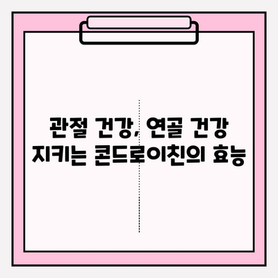 콘드로이친 효능| 건강한 관절을 위한 자연의 선물 | 관절 건강, 연골 건강, 통증 완화, 부작용, 복용법, 추천 제품