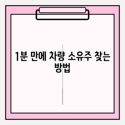 5등급 차량번호로 소유자 찾는 방법| 1분 만에 해결! | 차량 소유주 확인, 자동차 정보 조회, 번호판 조회