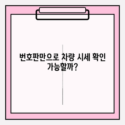 번호판만으로 차량 시세 알아보기| 정확도 높은 조회 방법과 주의 사항 | 자동차 시세, 차량 정보, 번호판 조회