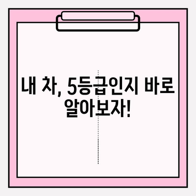 5등급 차량 소유주, 1분 만에 확인하는 꿀팁 | 자동차 정보, 소유주 조회, 5등급 차량