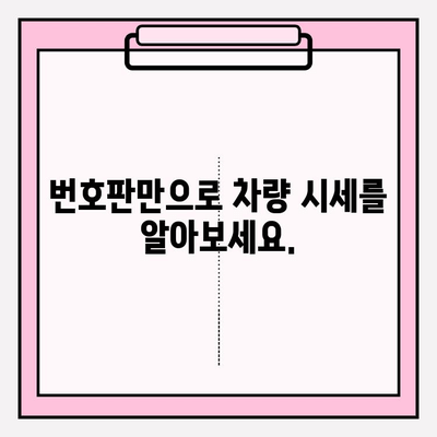 번호판으로 차량 시세 확인| 정확하고 빠르게 알아보는 방법 | 자동차 시세, 중고차 가격, 차량 정보